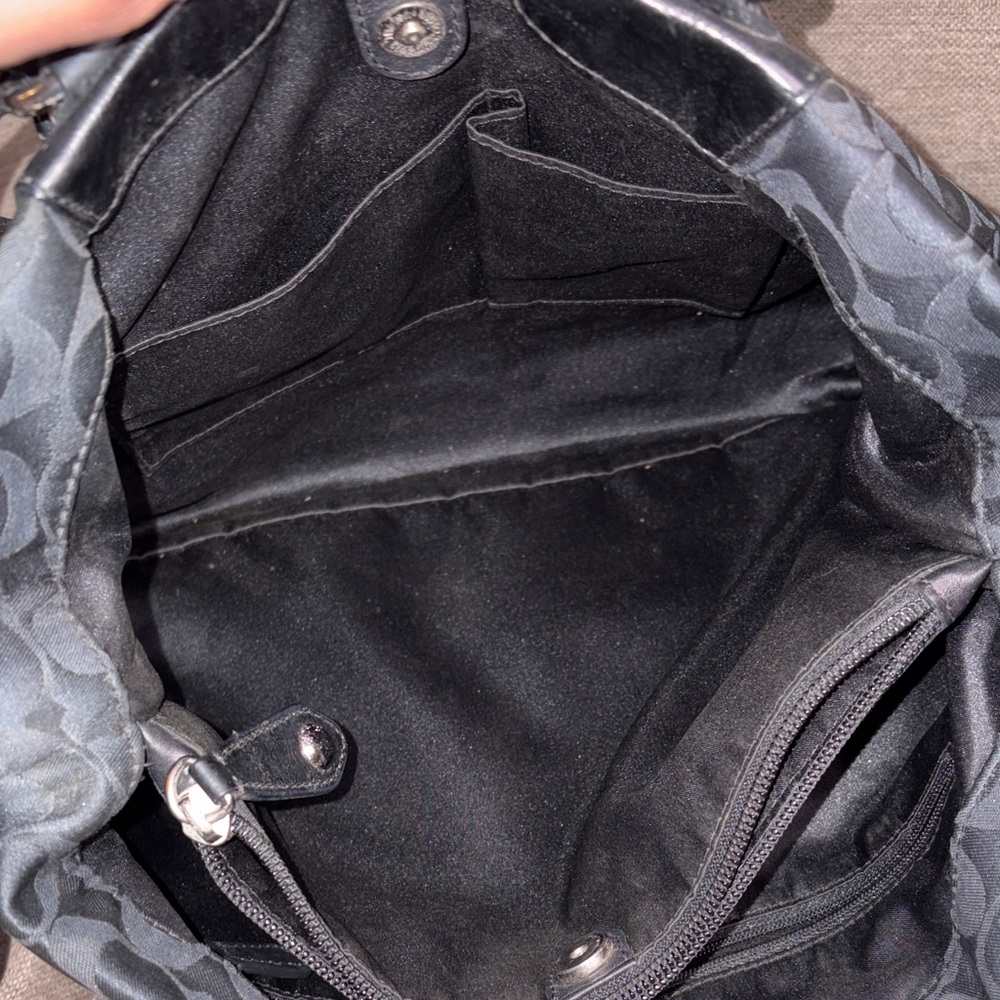Coach Ashley Signature Black Satchel Bag Detachable Shoulder Strap F1175 - Picture 9 of 13